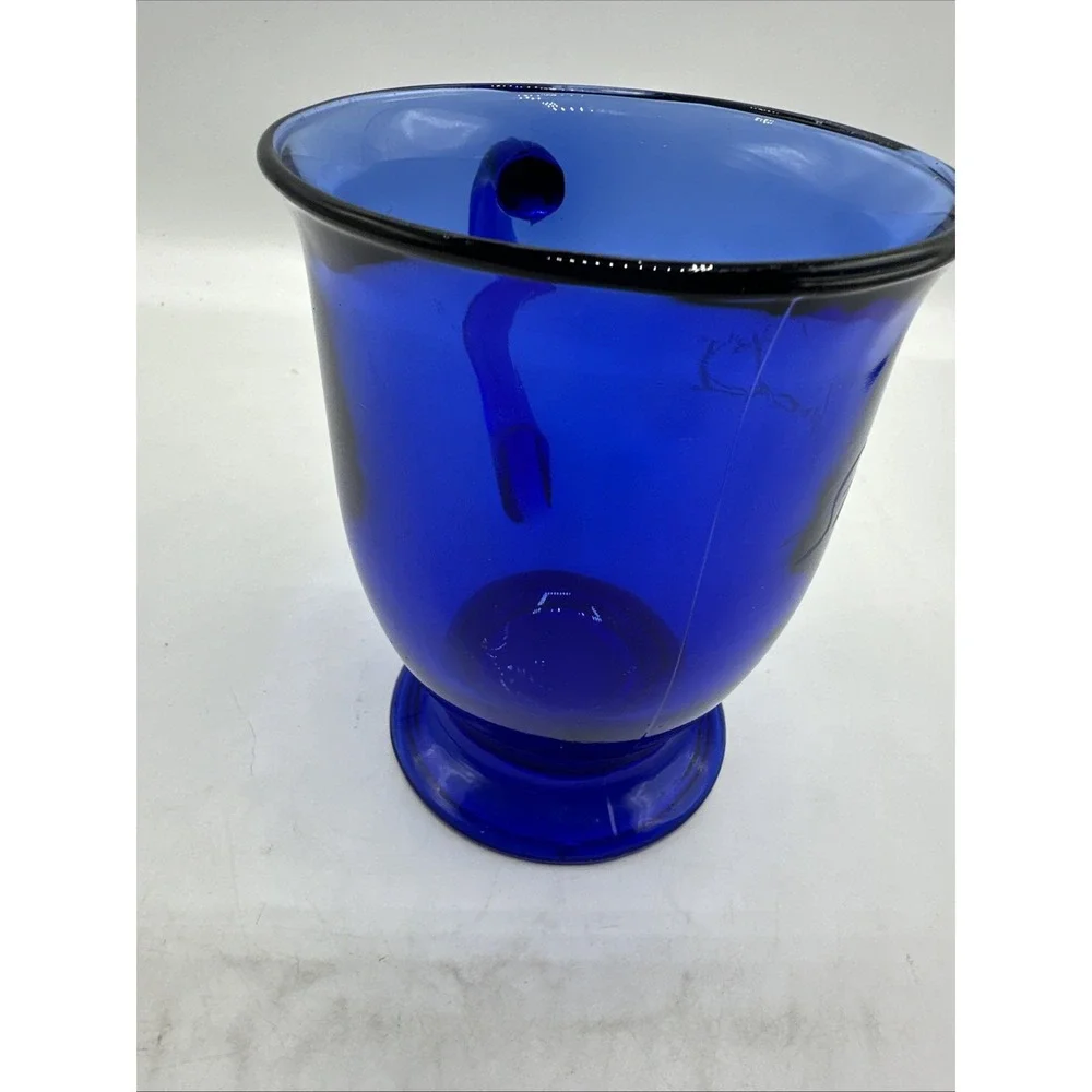 Dark Blue Glass Starbucks Footed Coffee Cup 5